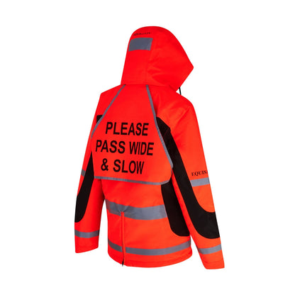 Red - Back - Equisafety Womens-Ladies Inverno Winter Horse Riding Jacket