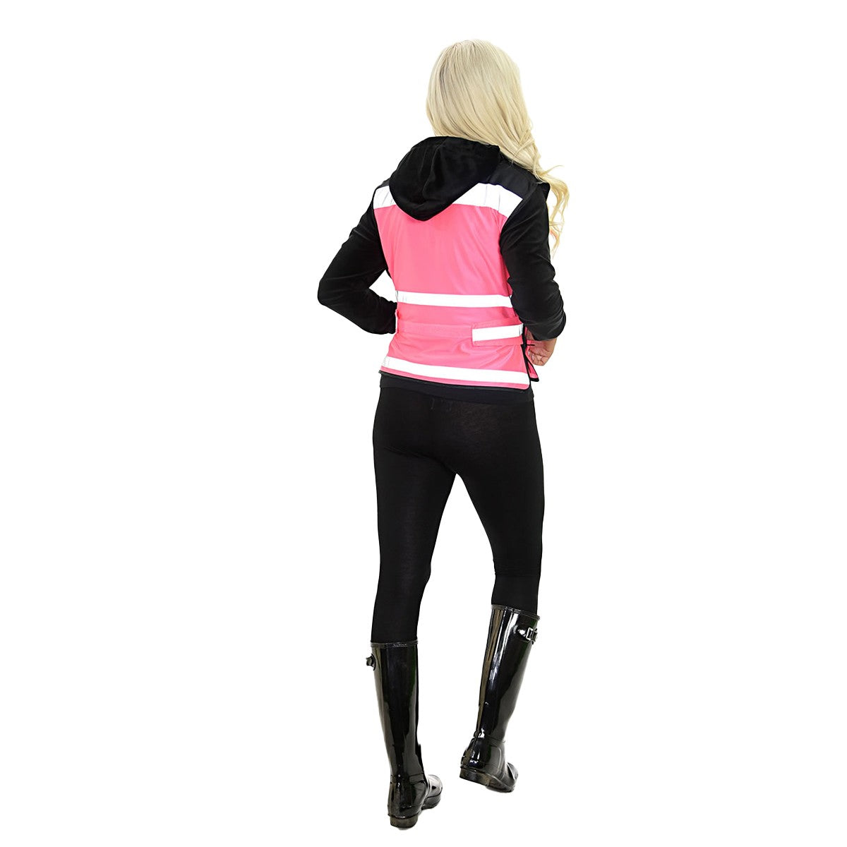 Pink - Back - Equisafety Unisex Adult Air Hi-Vis Waistcoat