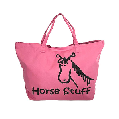 Berry Pink - Front - Moorland Rider Horse Stuff Oversized Tote Bag