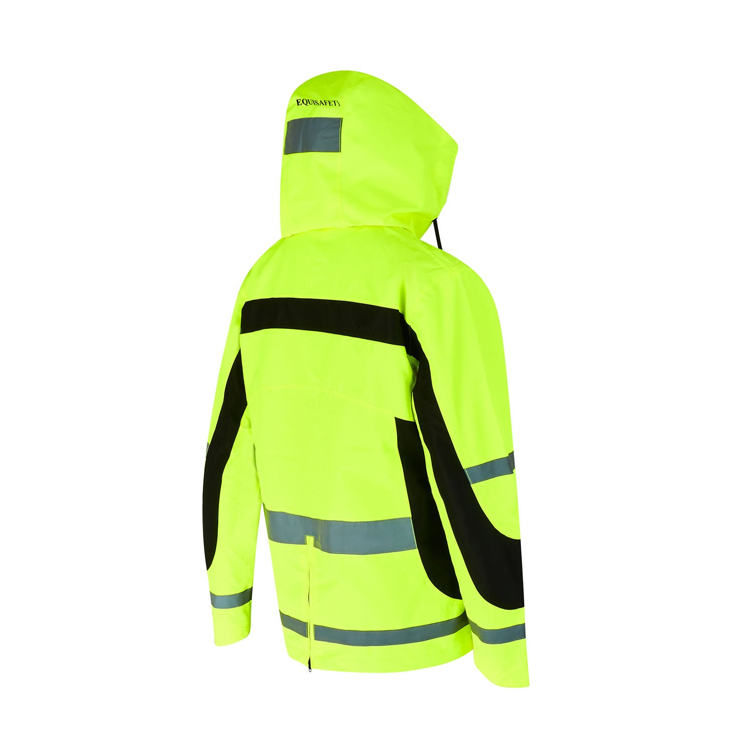 Yellow - Back - Equisafety Womens-Ladies Lightweight Hi-Vis Waterproof Jacket