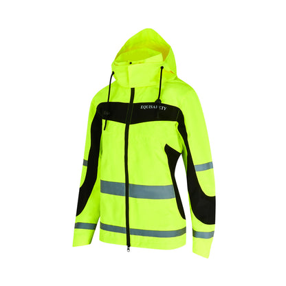 Yellow - Front - Equisafety Womens-Ladies Lightweight Hi-Vis Waterproof Jacket