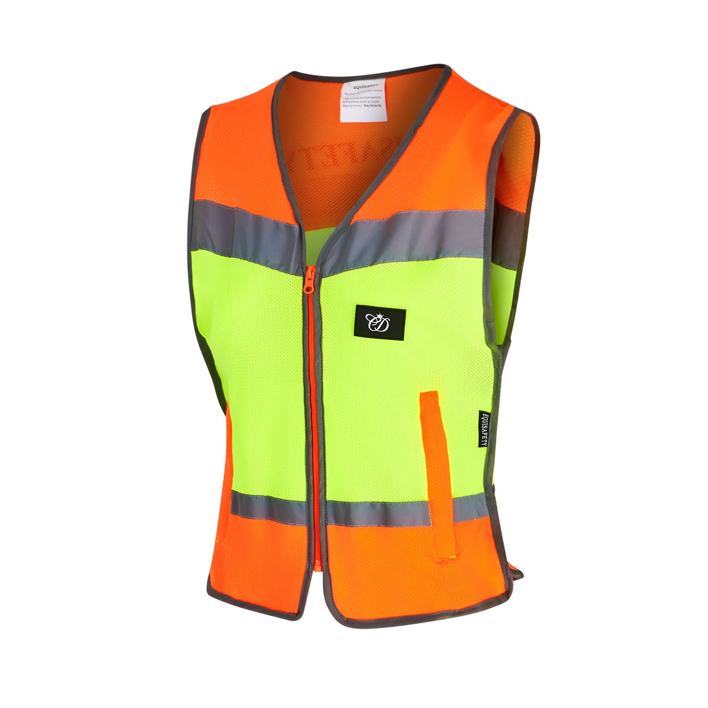 Yellow-Orange - Front - Equisafety Unisex Adult Hi-Vis Vest