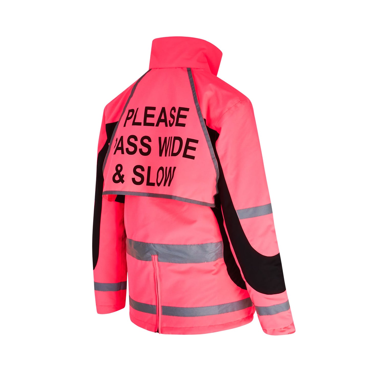 Pink - Back - Equisafety Childrens-Kids Inverno Winter Horse Riding Jacket