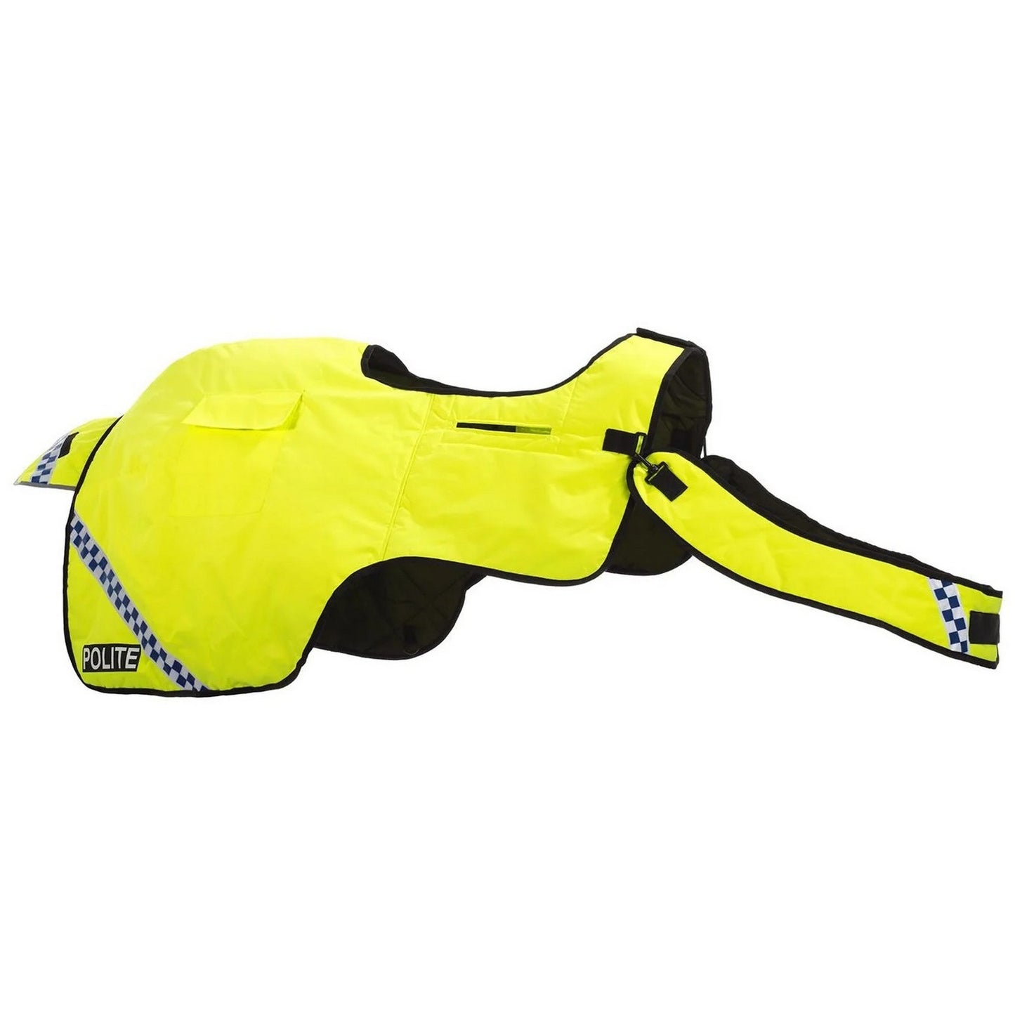 Yellow - Front - Equisafety Polite Standard-Neck Hi-Vis Waterproof Wrap Around Horse Rug