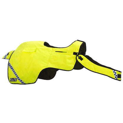 Yellow - Front - Equisafety Polite Standard-Neck Hi-Vis Waterproof Wrap Around Horse Rug