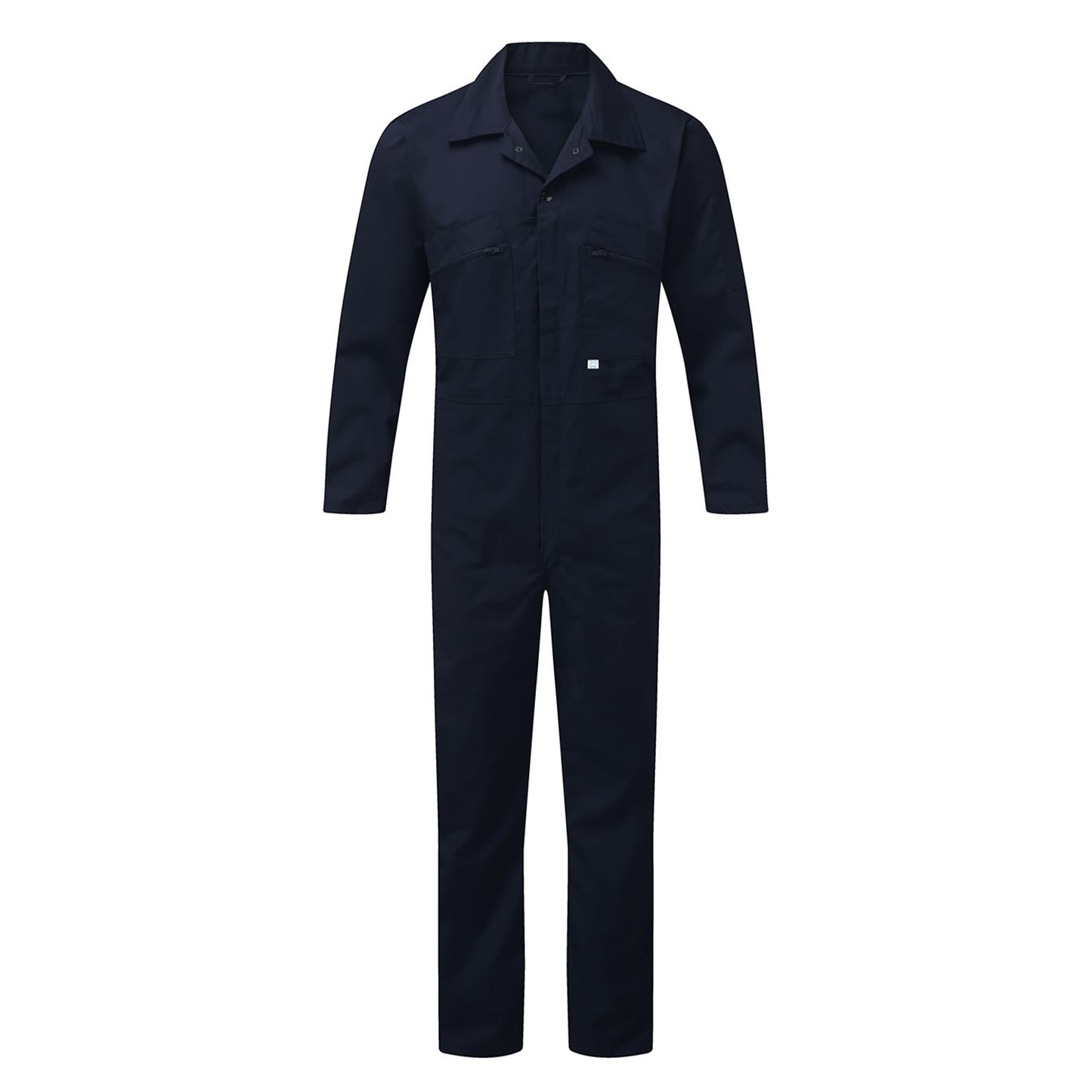 Navy Blue - Front - Fort Workwear Unisex Adult Zipped Overalls