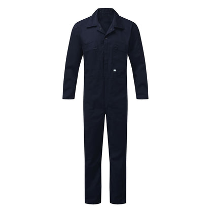 Navy Blue - Front - Fort Workwear Unisex Adult Zipped Overalls
