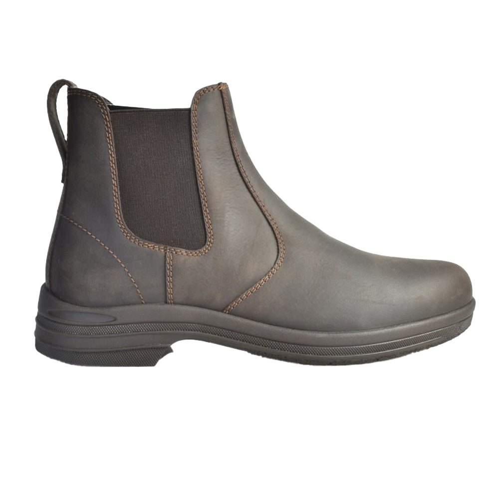 Brown - Back - Brogini Unisex Adult Kingham Oiled Leather Pull-On Yard Boots