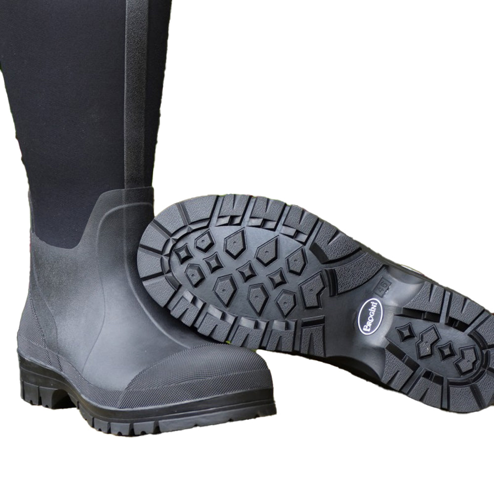 Black - Side - Brogini Mens Hawkswick Neoprene Mucker Boots
