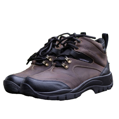 Brown - Back - Brogini Unisex Adult Montiere Oiled Leather Heavy Duty Yard Boots