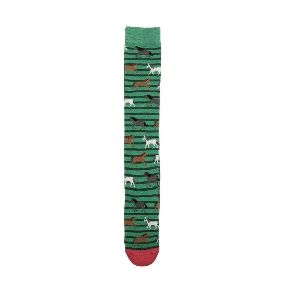 Green - Front - Bartleby Womens-Ladies Funky Horse Socks