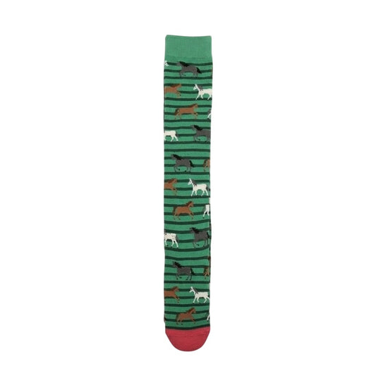 Green - Front - Bartleby Womens-Ladies Funky Horse Socks