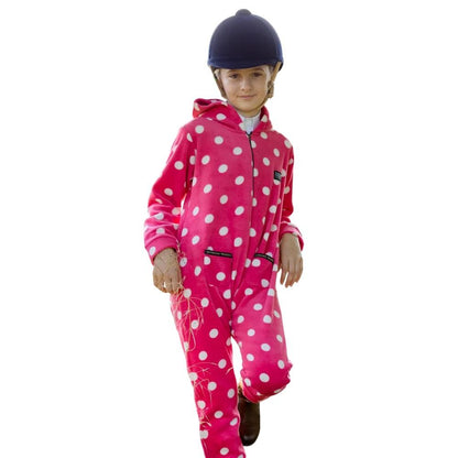 Paradise Pink - Front - Supreme Products Childrens-Kids Dotty Fleece Jumpsuit