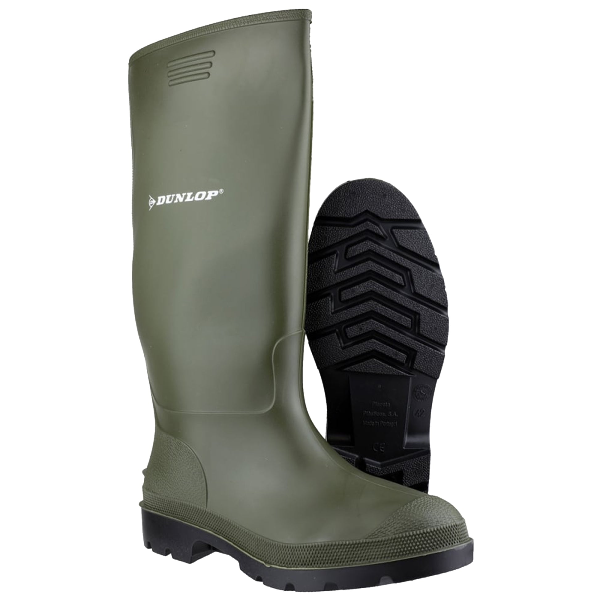 Green - Side - Dunlop Adults Unisex Pricemastor Wellington Boots