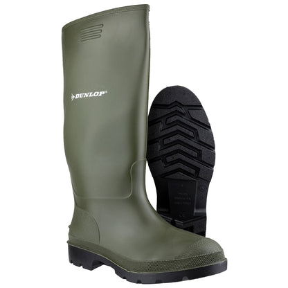 Green - Side - Dunlop Adults Unisex Pricemastor Wellington Boots