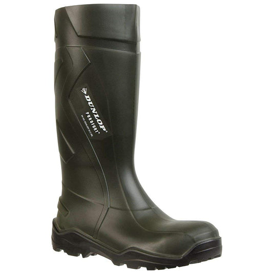 Green - Front - Dunlop Adults Unisex Purofort Plus Full Safety Wellington Boots