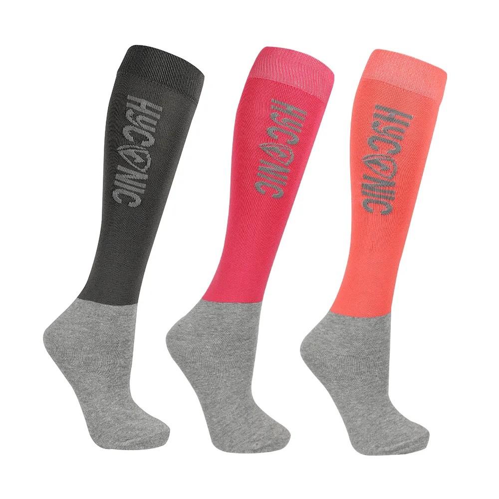 Pink - Front - HYCONIC Unisex Adult Socks (Pack of 3)