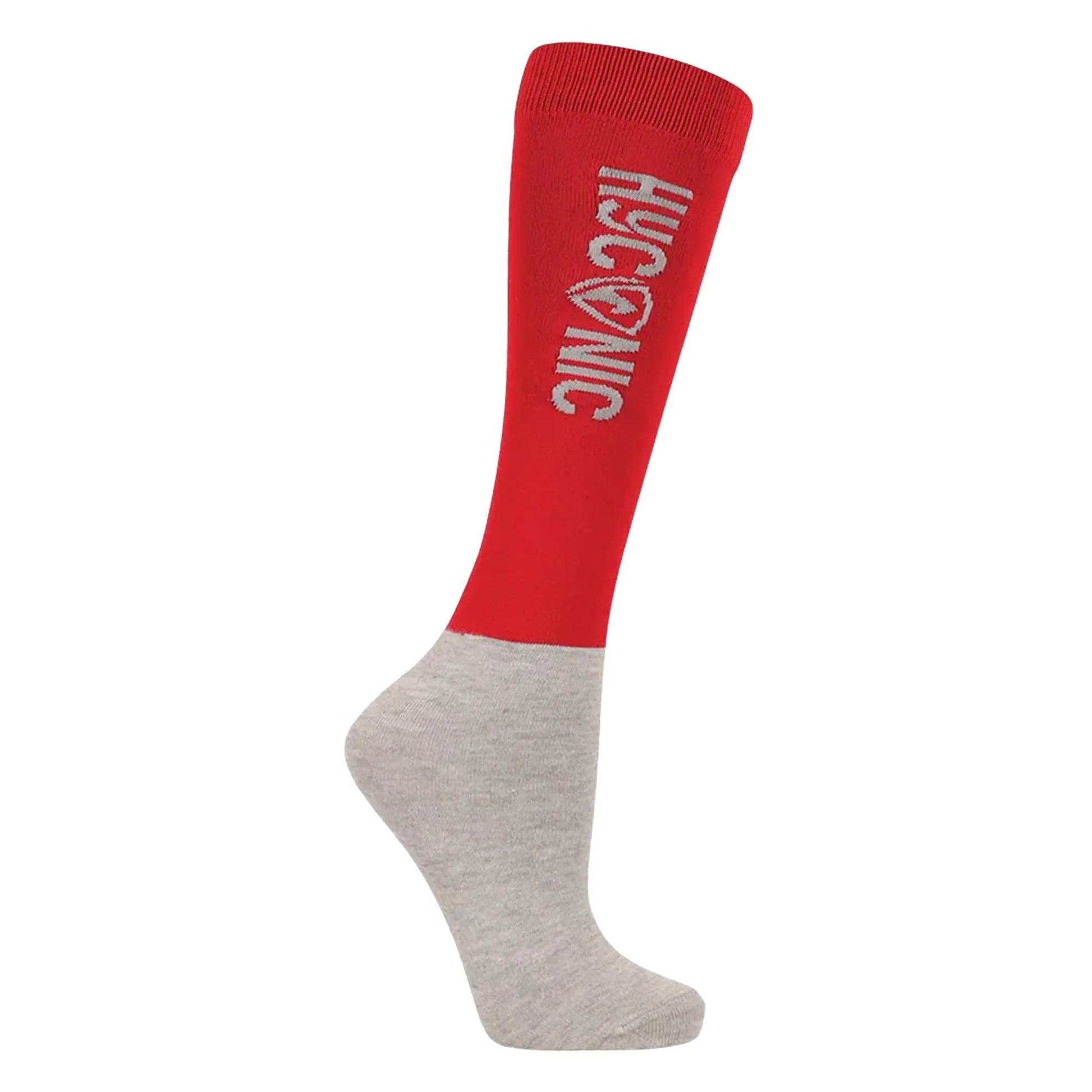 Red-Black - Side - HYCONIC Unisex Adult Contrast Socks (Pack of 3)