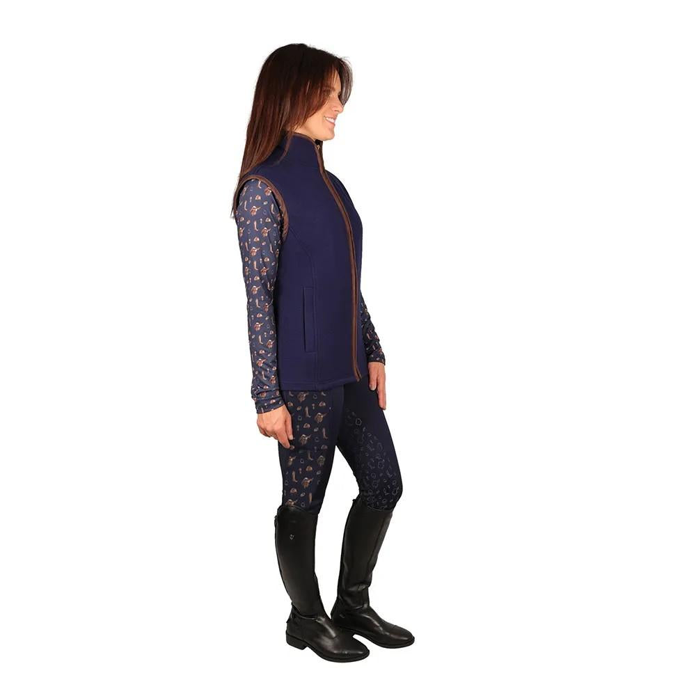 Navy - Back - Hy Womens-Ladies Elevate Essential Suede Gilet