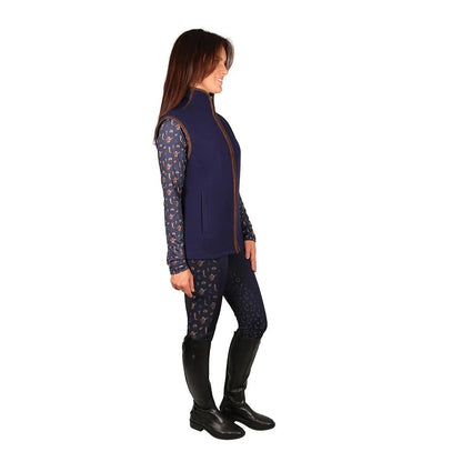 Navy - Back - Hy Womens-Ladies Elevate Essential Suede Gilet