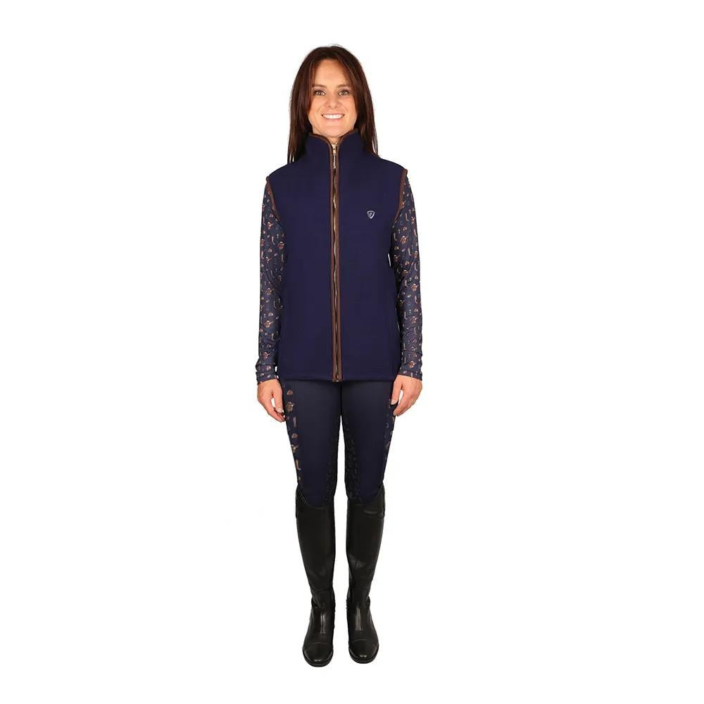 Navy - Side - Hy Womens-Ladies Elevate Essential Suede Gilet