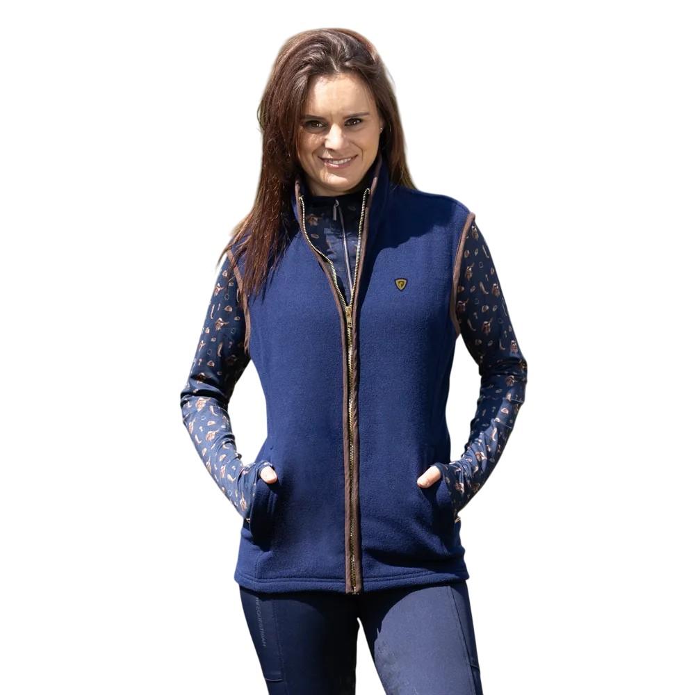 Navy - Front - Hy Womens-Ladies Elevate Essential Suede Gilet