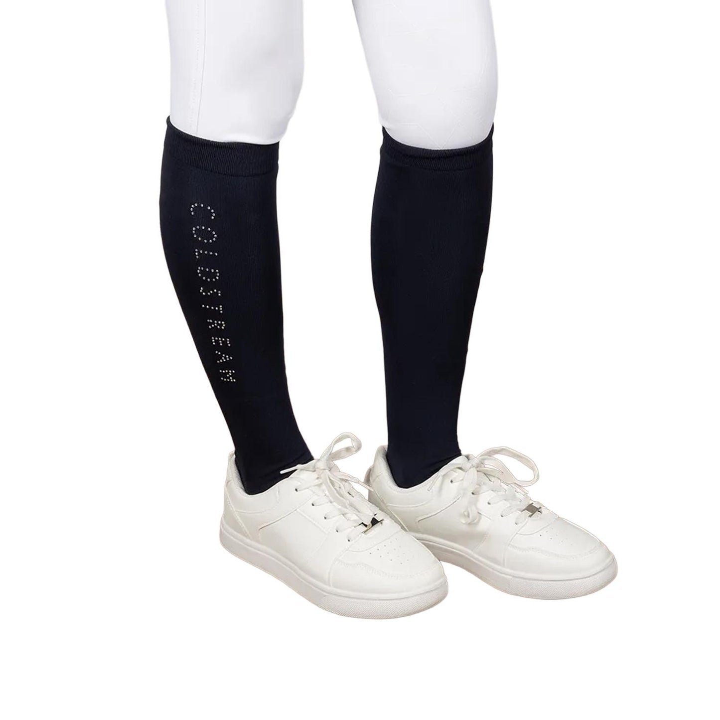 Navy-Silver - Front - Coldstream Childrens-Kids Next Generation Rochester Diamante Socks