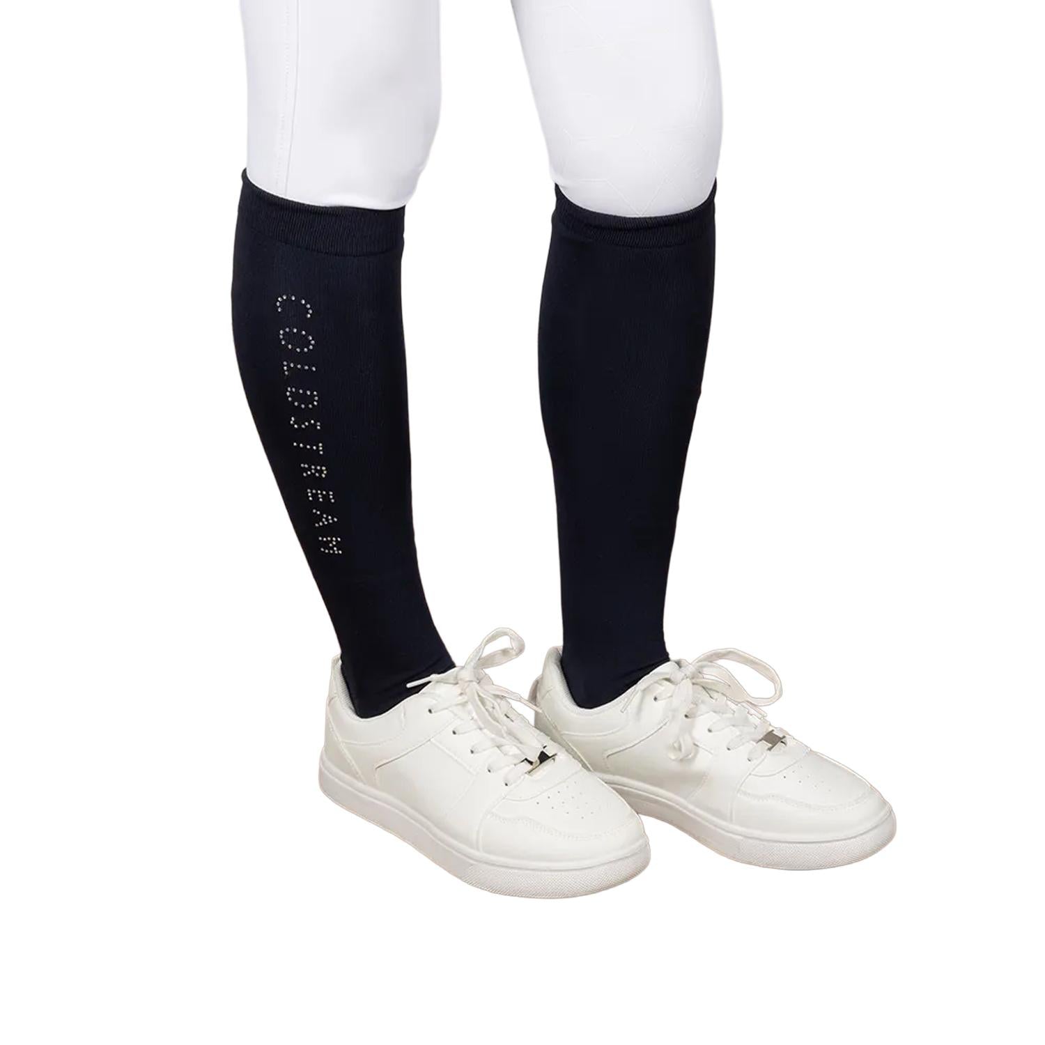 Navy-Silver - Front - Coldstream Childrens-Kids Next Generation Rochester Diamante Socks