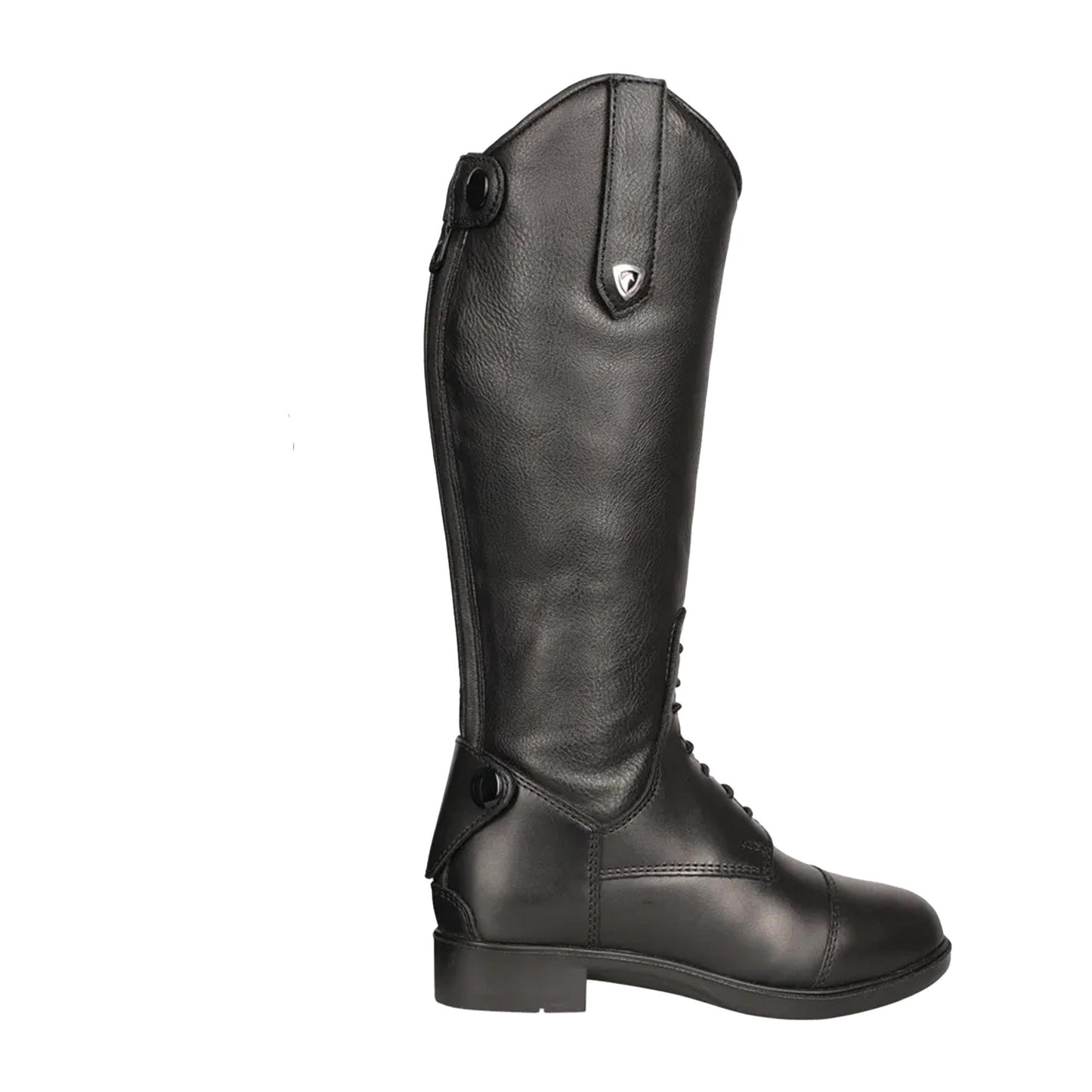 Black - Side - Hy Childrens-Kids Cascano Leather Riding Boots