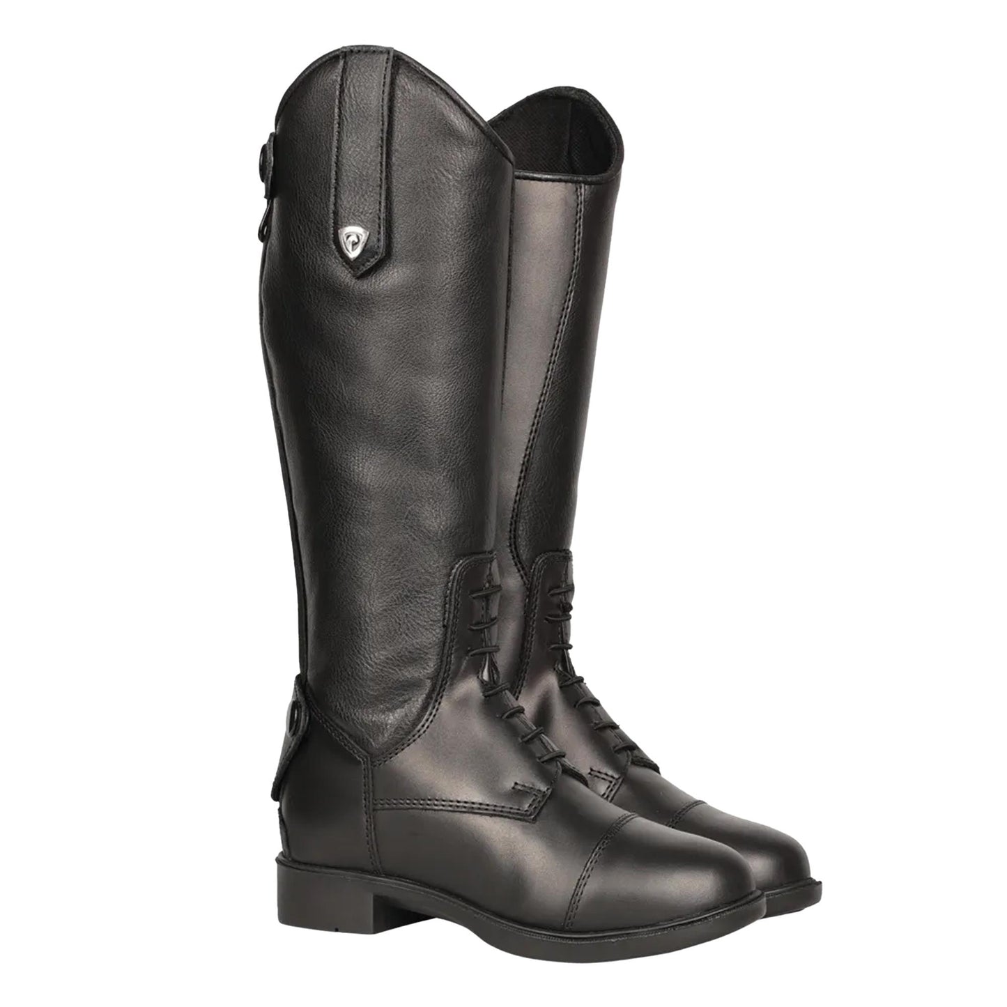 Black - Front - Hy Childrens-Kids Cascano Leather Riding Boots