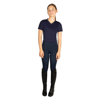 Navy - Front - HYCONIC Womens-Ladies Torrellas Horse Riding Tights