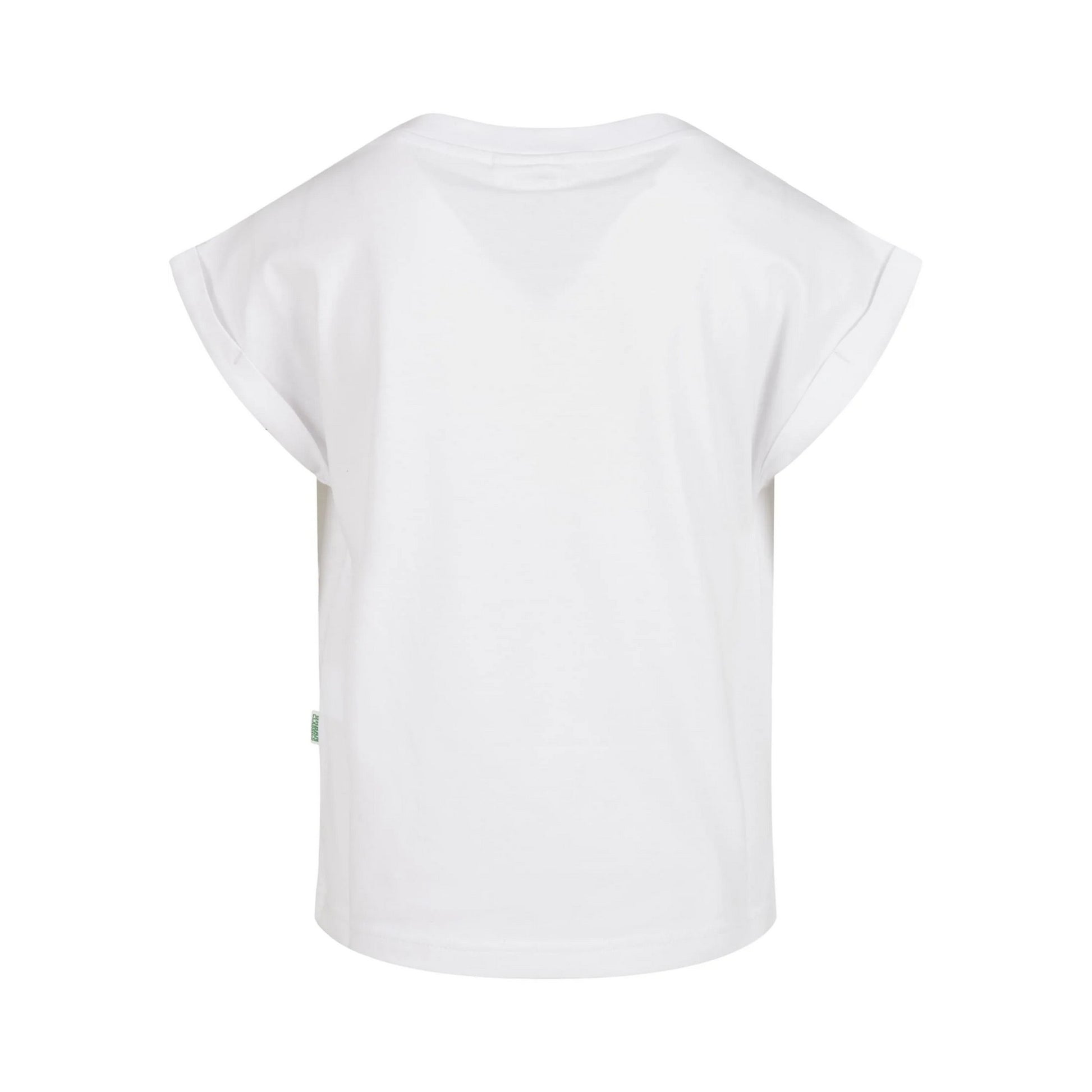 White - Back - Urban Classics Girls Organic Extended Shoulder T-Shirt