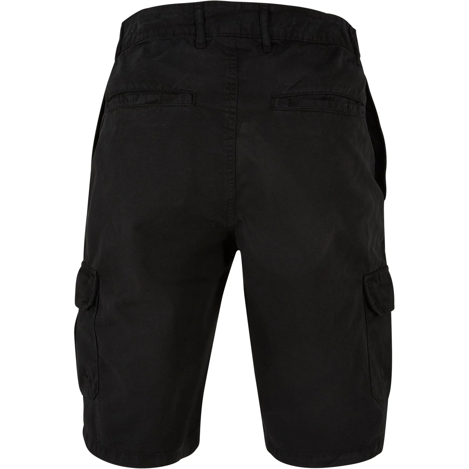 Black - Back - Urban Classics Mens Bermuda Plain Cargo Shorts