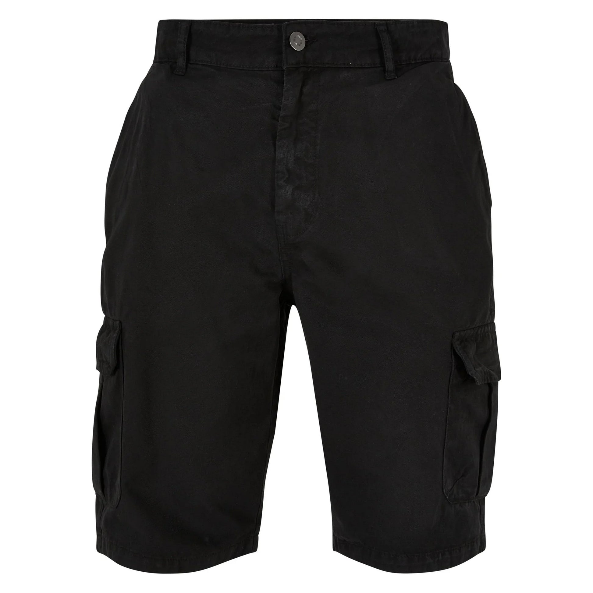 Black - Front - Urban Classics Mens Bermuda Plain Cargo Shorts