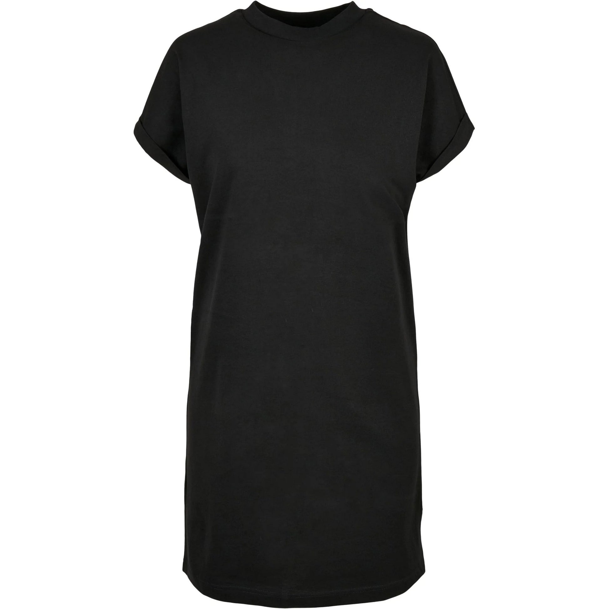 Black - Front - Urban Classics Womens-Ladies Organic Cotton Cut-On T-Shirt Dress