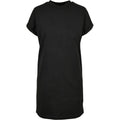Black - Front - Urban Classics Womens-Ladies Organic Cotton Cut-On T-Shirt Dress