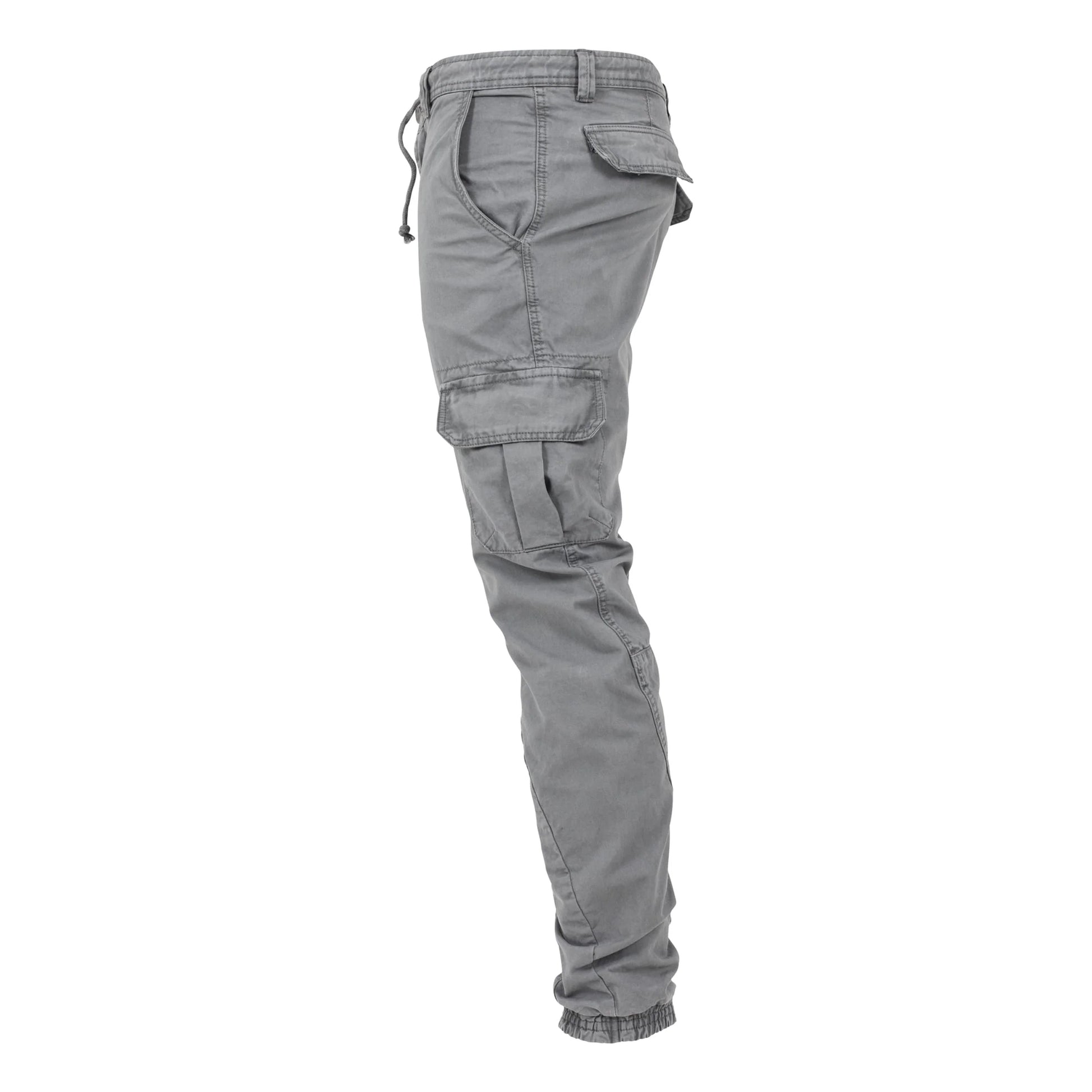 Dark Grey - Side - Urban Classics Mens Plain Cargo Trousers