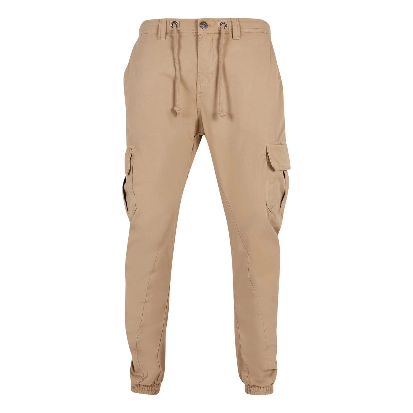 Union Beige - Front - Urban Classics Mens Plain Cargo Trousers