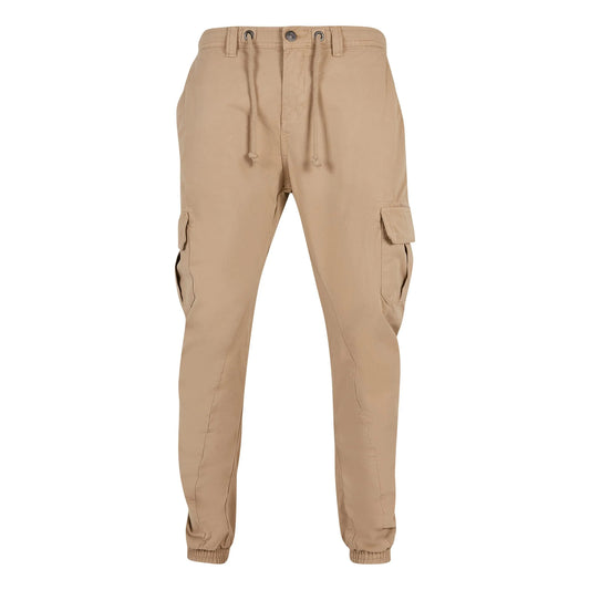 Union Beige - Front - Urban Classics Mens Plain Cargo Trousers