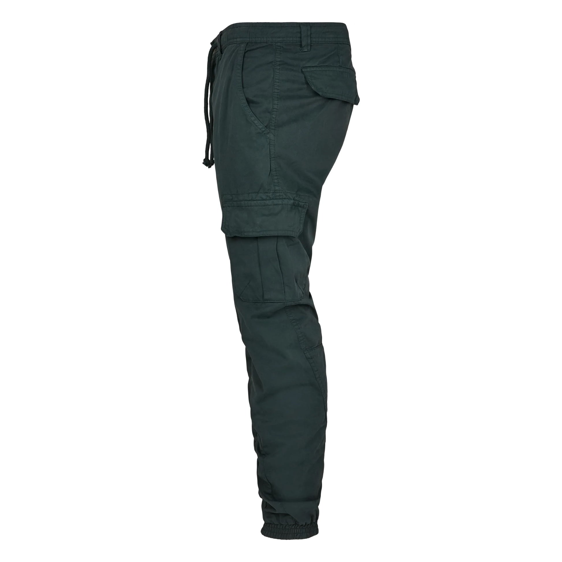Bottle Green - Side - Urban Classics Mens Plain Cargo Trousers