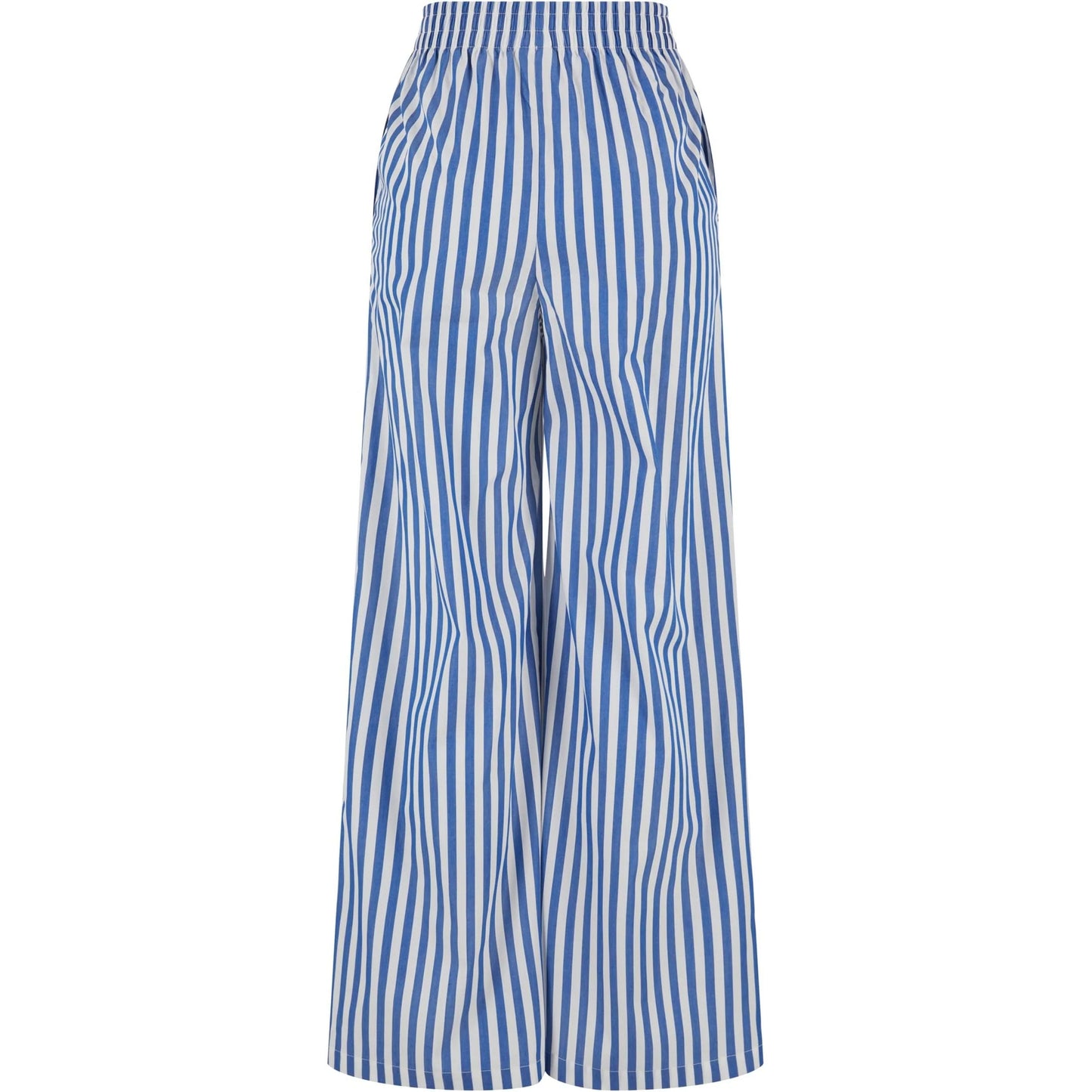 White-Blue - Back - Urban Classics Womens-Ladies Striped Loose Trousers