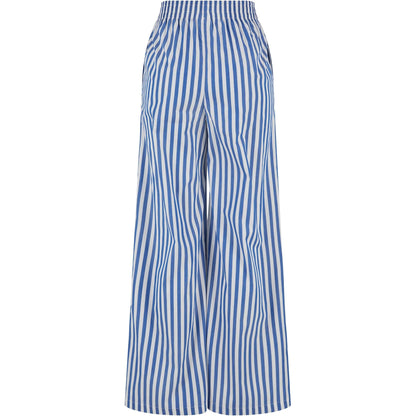White-Blue - Back - Urban Classics Womens-Ladies Striped Loose Trousers