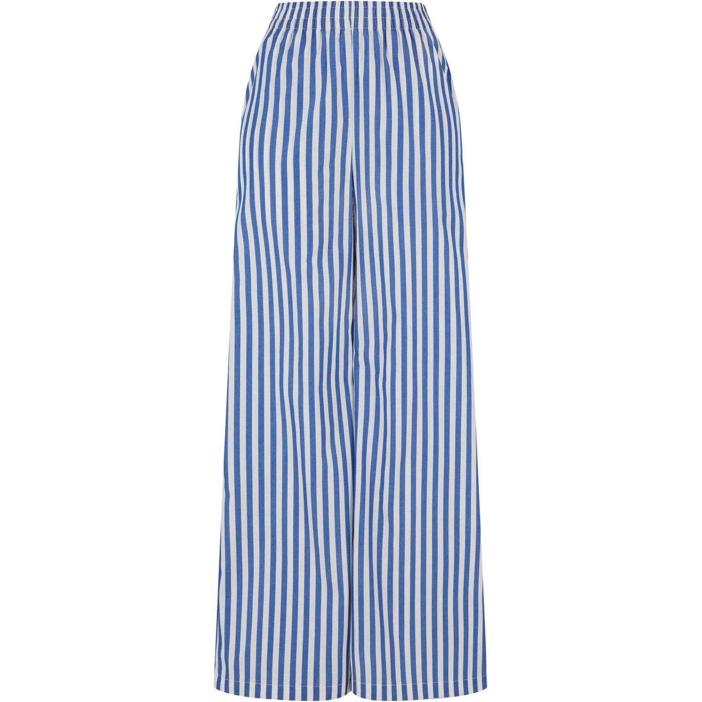 White-Blue - Front - Urban Classics Womens-Ladies Striped Loose Trousers