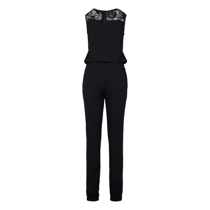 Black - Back - Urban Classics Womens-Ladies Block Lace Detail Jumpsuit