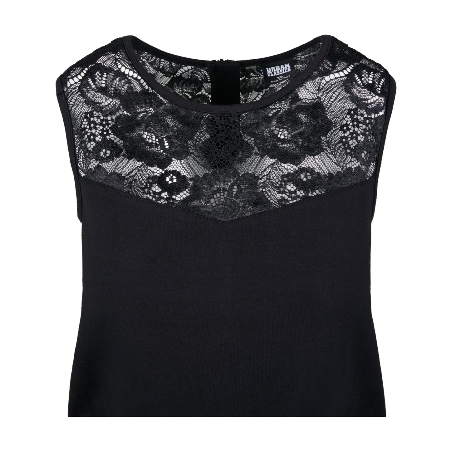 Black - Side - Urban Classics Womens-Ladies Block Lace Detail Jumpsuit