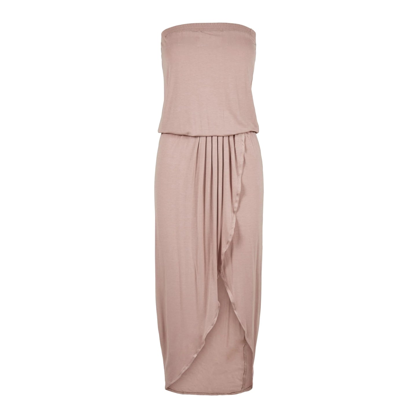 Dusk Rose - Front - Urban Classics Womens-Ladies Viscose Bandeau Dress