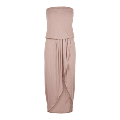 Dusk Rose - Front - Urban Classics Womens-Ladies Viscose Bandeau Dress