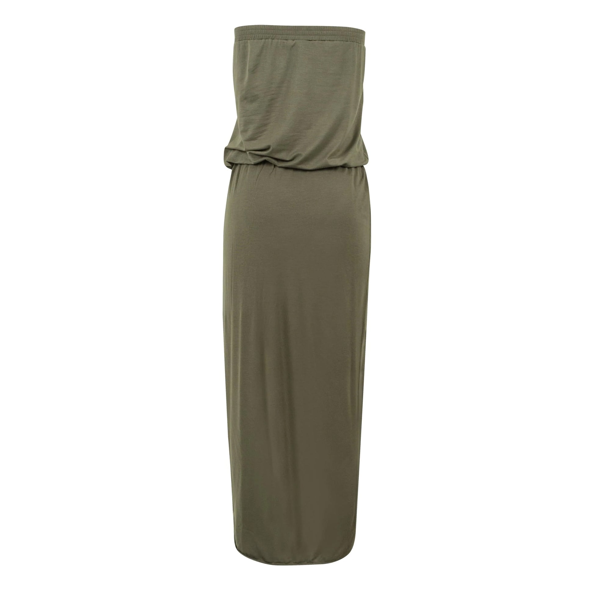 Olive - Back - Urban Classics Womens-Ladies Viscose Bandeau Dress