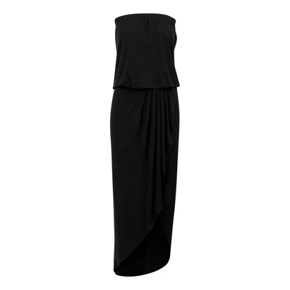 Black - Front - Urban Classics Womens-Ladies Viscose Bandeau Dress