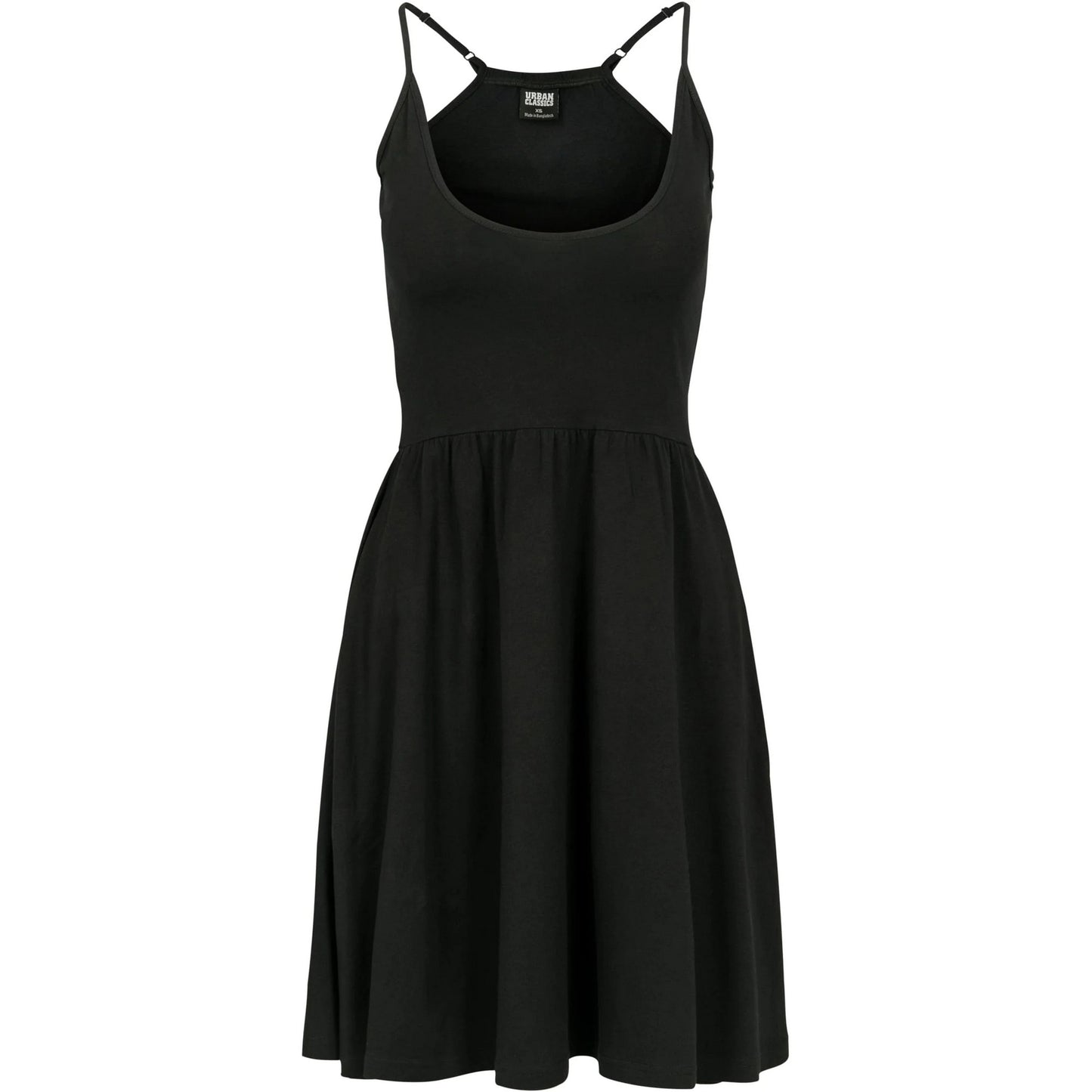 Black - Front - Urban Classics Womens-Ladies Spaghetti Strap Dress
